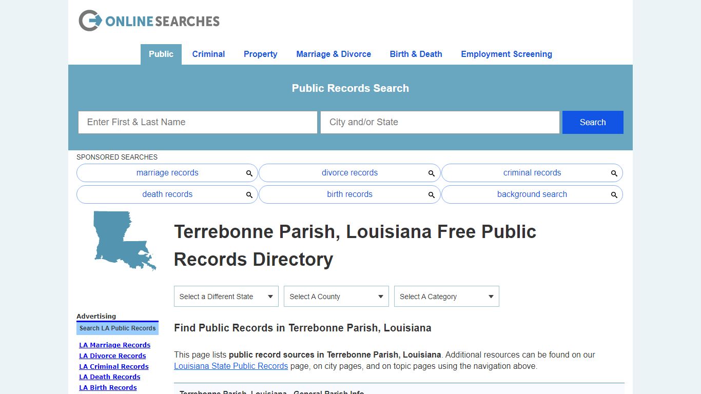Terrebonne Parish, Louisiana Public Records Directory